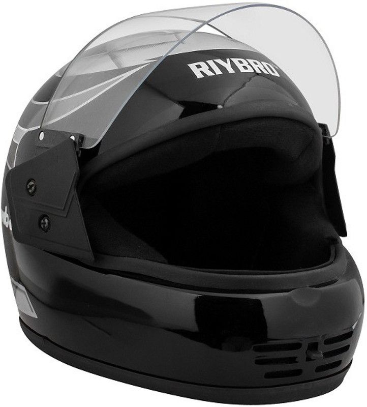 Riybro Full Face ISI Marked with Adjustable strap fro Men & Women Bike & Scooty Riding Motorbike Helmet  (Black,Silver)