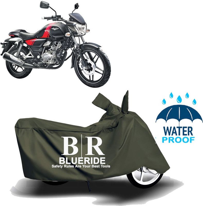 BLUERIDE Two Wheeler Cover for Bajaj  (V15, Green)
