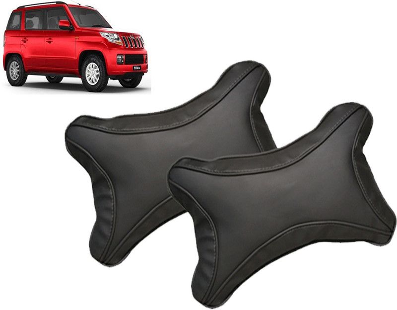 E VYAPAR KENDRA Black Leatherite Car Pillow Cushion for Mahindra  (Rectangular, Pack of 1)