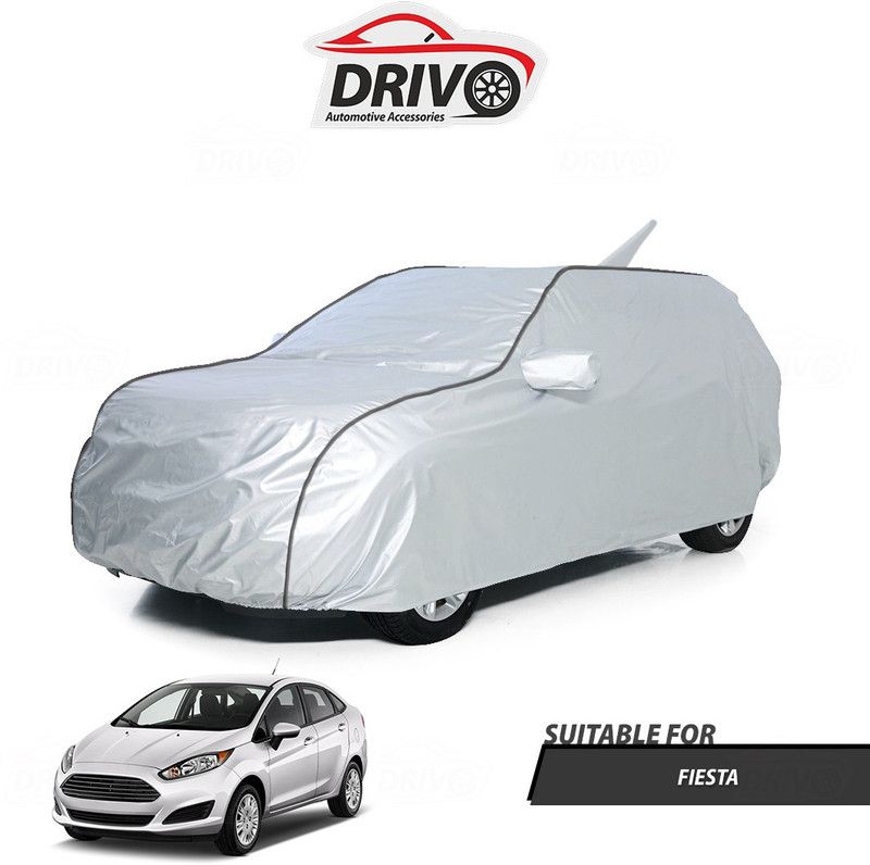 Drivo Car Cover For Ford Fiesta (With Mirror Pockets)  (Silver)
