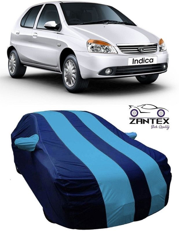 ZANTEX Car Cover For Tata Indica V2 (With Mirror Pockets)  (Blue, Black)