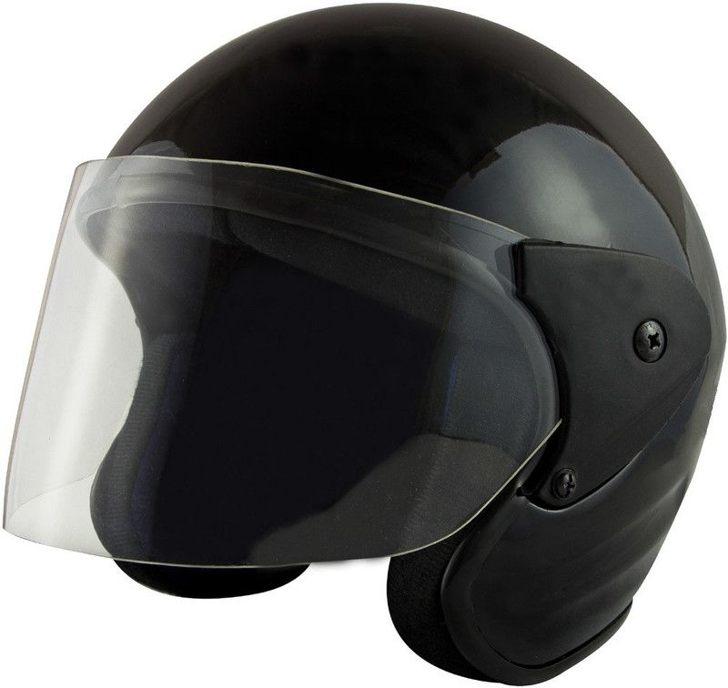 Sage Square Scooty (ISI Marked) Open Face Helmet for Men, Women Motorbike Helmet  (Black Glossy)
