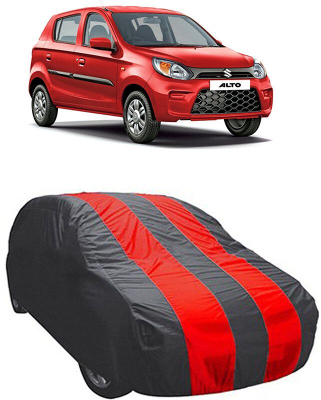 AutoTiger Car Cover For Maruti Suzuki Alto (With Mirror Pockets)  (Red, Grey)