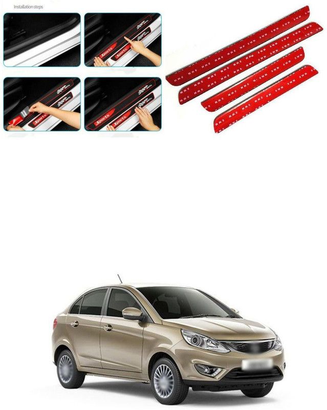 XZRTZ Door Bumper Entry Guards Sill Scuff Cover Panel Step Protector C231 Matte, Glossy Tata Zest Side Garnish