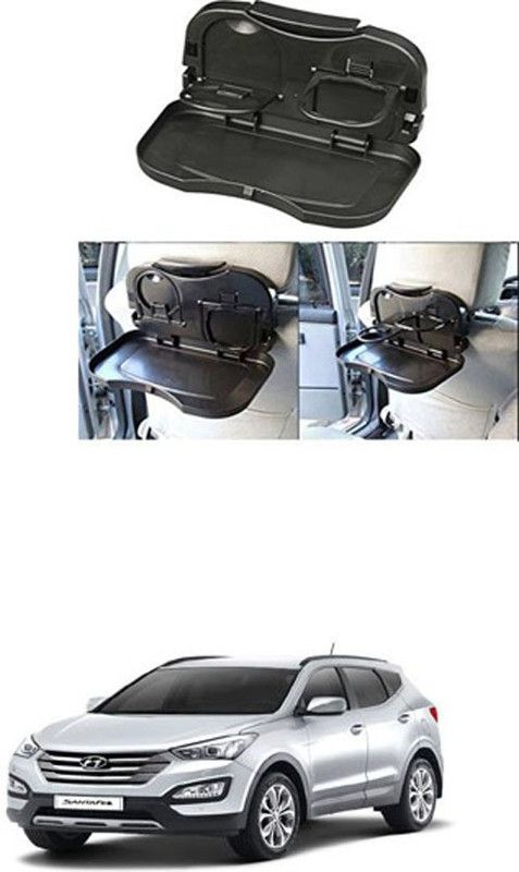 FKOK Car Travel Plastic Fold able Meal Drink Cup Tray For SantaFe Car Trash Bin Bag
