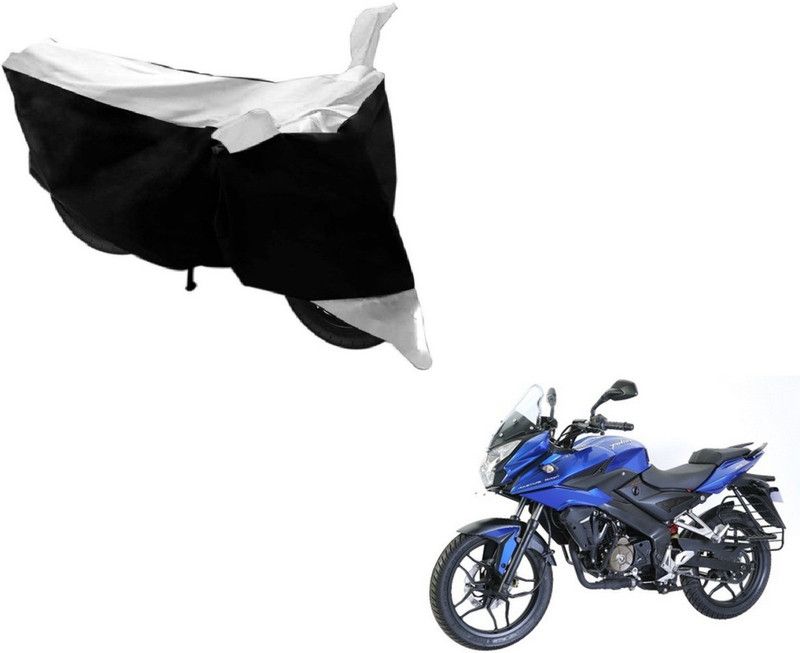MOCKHE Two Wheeler Cover for Bajaj  (Pulsar AS 150, Black, Silver)