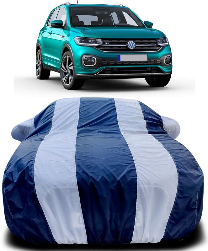Genipap Car Cover For Volkswagen T-Cross (With Mirror Pockets)  (Blue, White)
