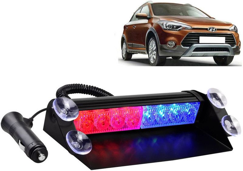 Selifaur 131 - 8 LED High Intensity Windshield Emergency Strobe Lights || Vehicles Interior Roof Hazard Warning LED Flash Light (Blue&Red)for I20 Active Car Flashlight Holder
