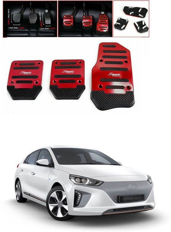 PRTEK CAR 3pcs Nonslip Car Pedal Pads Auto Sports Gas Fuel Petrol Clutch Brake Pad Cover Foot Pedals Rest Plate Kits For MT(Manual Transmission) A86 Car Pedal