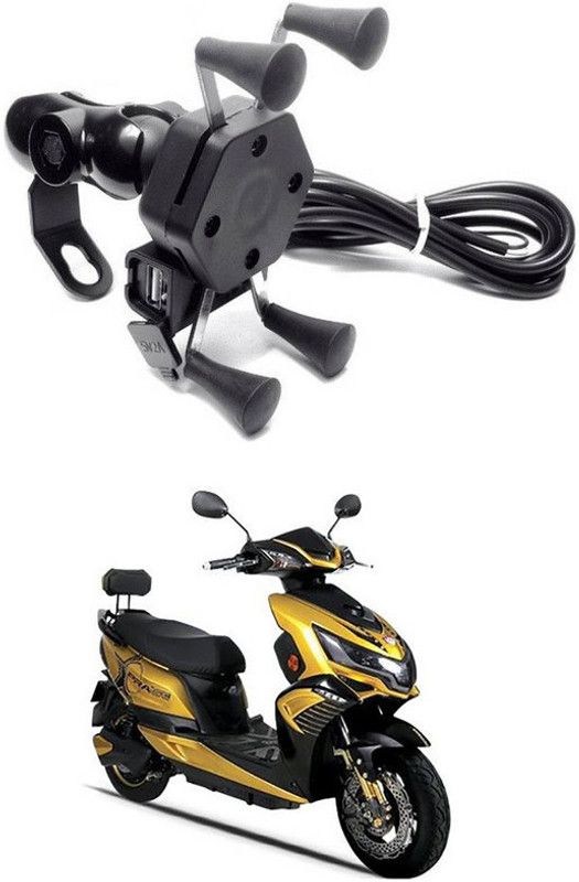 Enfield Works X-Grip Mobile Holder With USB Charger For Bike EW-2362 Bike Mobile Holder  (Black)