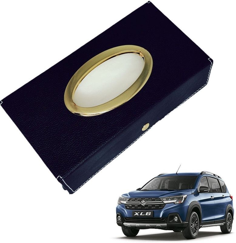 MOCKHE Chrom-Black Tisue Box Leatherete-563 Vehicle Tissue Dispenser  (Black)