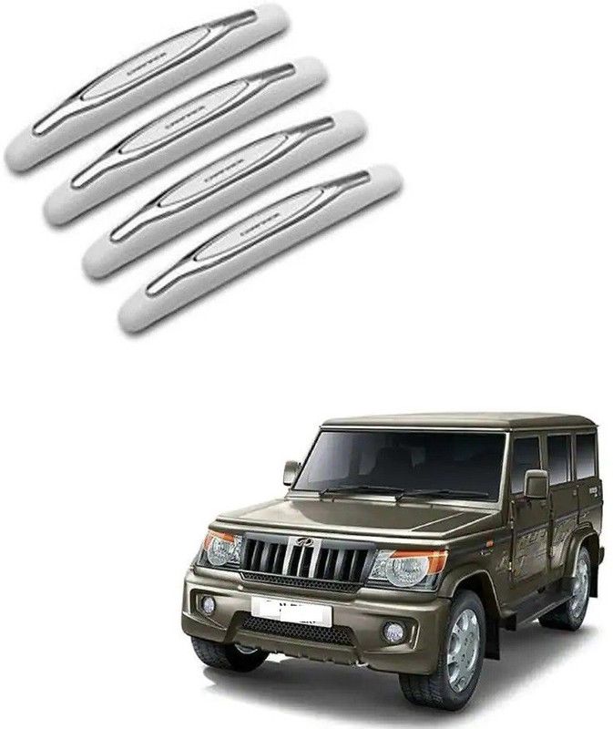 SPREADX Plastic Car Door Guard  (White, Silver, Pack of 4, Mahindra, Bolero)