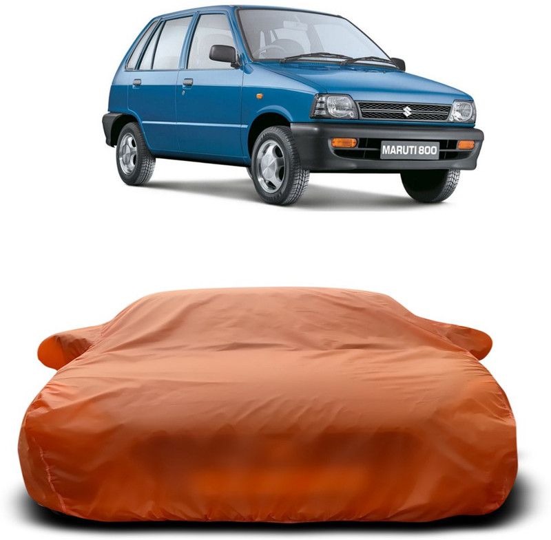 Ascension Car Cover For Maruti Suzuki 800 (With Mirror Pockets)  (Orange)
