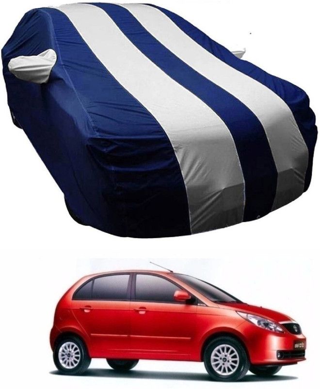 NEXTON Car Cover For Tata Indica Vista (With Mirror Pockets)  (Blue, White)