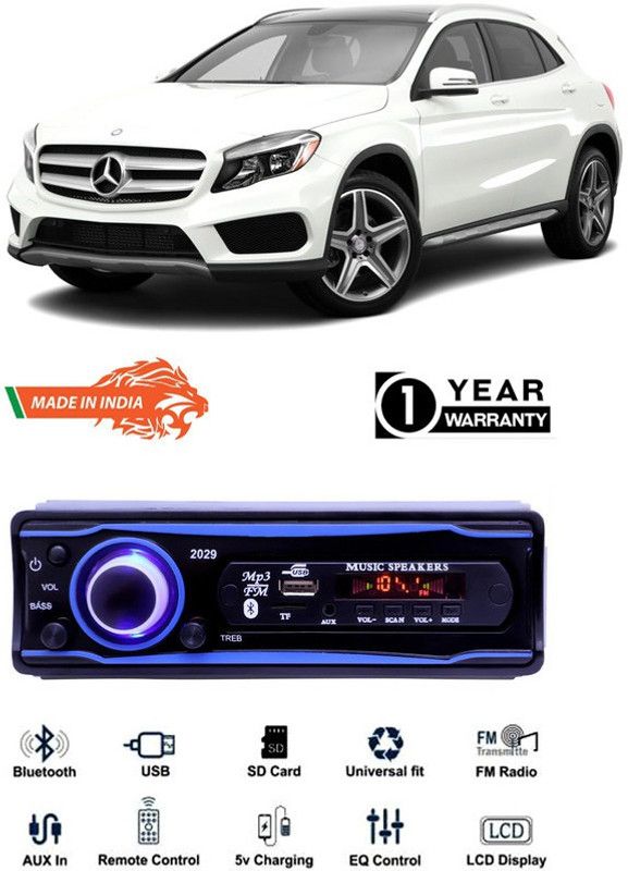 Genipap Blue 2029 USB/AUX/SD/BLUETOOTH/FM/MP3 BOOM MASTER STANDARD- GP390 Car Stereo  (Single Din)