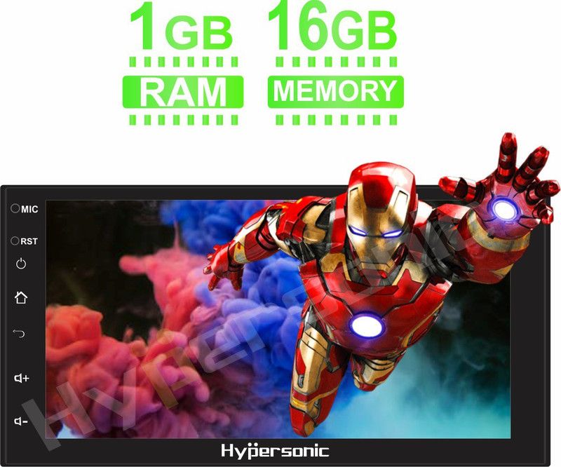 Hypersonic IVA 1 Smart Android Car Stereo�SCRATCH LESS Gorilla Glass Double Din 1 GB RAM 16 GB ROM With Led MOVING Camera 1 YEAR WARRANTY Car Stereo  (Double Din)