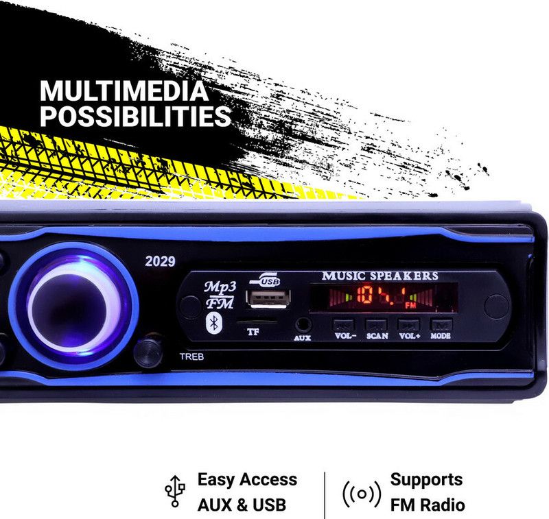AutoTiger Blue 2029 USB/AUX/SD/BLUETOOTH/FM/MP3 BOOM MASTER STANDARD-AT269 Car Stereo  (Single Din)