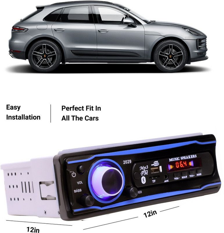 EverLand Blue Stereo-999 BLUETOOTH/USB/SD/AUX/FM/MP3 (BLUE & Black)-0-464 Car Stereo  (Single Din)