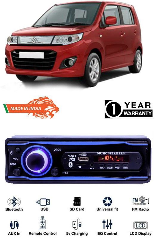 Bluedrum Blue 2029 USB/AUX/SD/BLUETOOTH/FM/MP3 BOOM MASTER STANDARD- B-D354 Car Stereo  (Single Din)