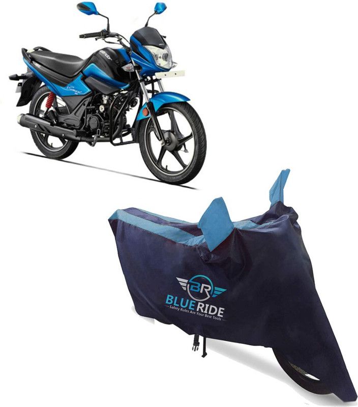 BLUERIDE Two Wheeler Cover for Hero  (Glamour, Blue)