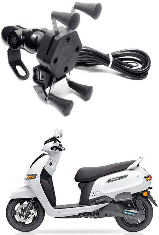 Enfield Works X-Grip Mobile Holder With USB Charger For Bike EW-611 Bike Mobile Holder  (Black)
