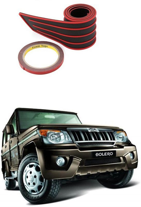 PRTEK Plastic Car Bumper Guard  (Black, Red, Pack of 1, Mahindra, Bolero)
