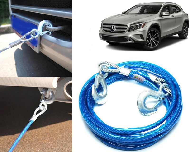 Selifaur 10MT267 - 10mm Heavy Duty 4Mtr 6000kgs Car Auto Full Steel Towing Tow Cable Rope For GLA-Class 4 m Towing Cable  (Steel, Plastic, 6000 kg Pull Capacity)