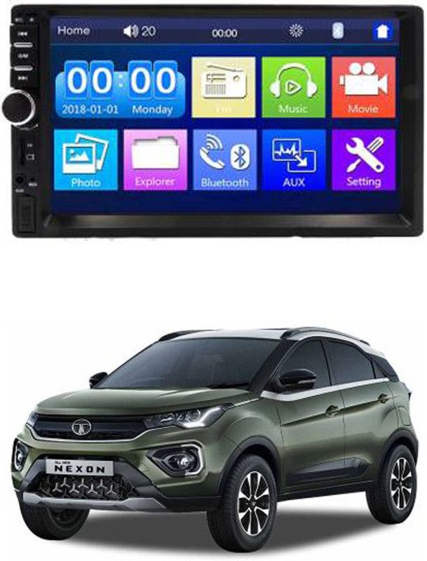 AYW 7 INCH Double Din Car Screen Stereo Media Player Audio Video Touch Screen Stereo Full HD with MP3/MP4/MP5/USB/FM Player/WiFi/Bluetooth & Mirror Link For New Nexon Car Stereo  (Double Din)