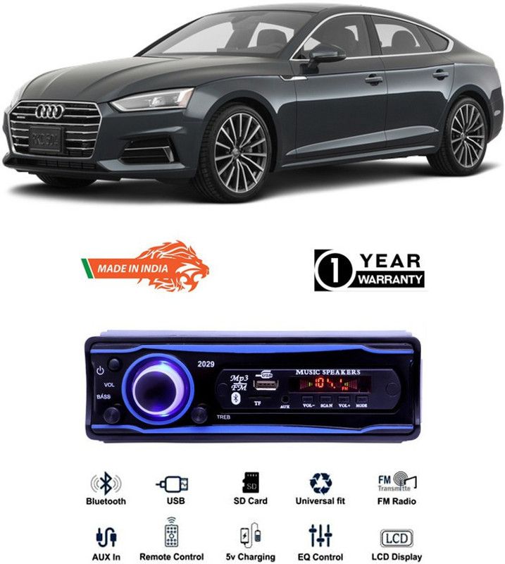 Purpleheart Blue 2029 USB/AUX/SD/BLUETOOTH/FM/MP3 BOOM MASTER STANDARD-PP6 Car Stereo  (Single Din)