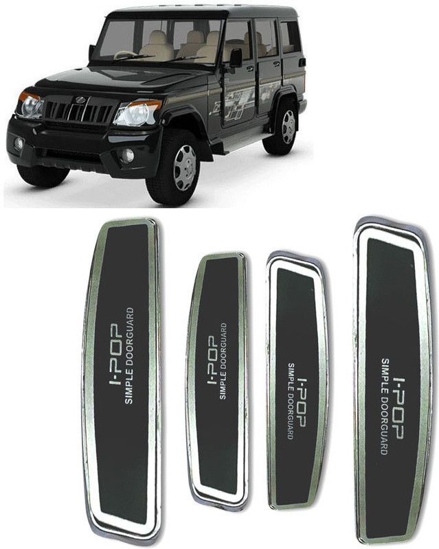 Etradezone Plastic Car Door Guard  (Black, Silver, Pack of 4, Mahindra, Bolero)