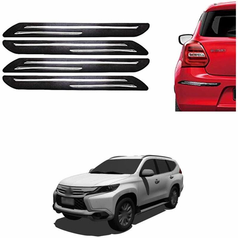PROEDITION Plastic, Rubber Car Bumper Guard  (Black, Pack of 4, Mitsubishi, Universal For Car)