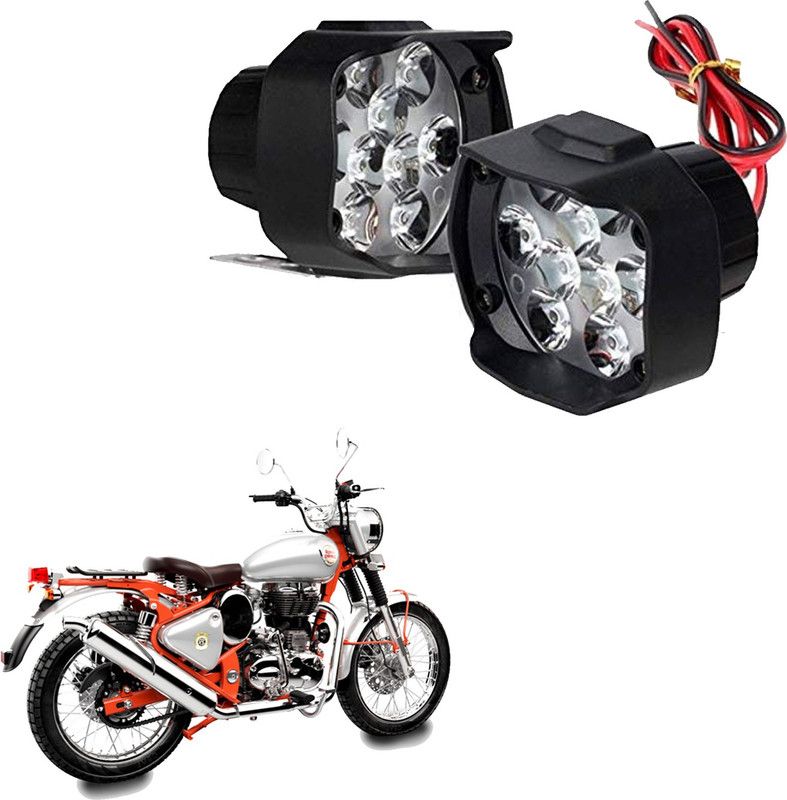 Vagary 9LED 16W Anti-Fog Spot Light Auxiliary Headlight 045 Headlight, Fog Lamp, Indicator Light, Mirror Light, Back Up Lamp Car, Motorbike LED for Royal Enfield (24 V, 15 W)  (Universal For Bike, Pack of 2)