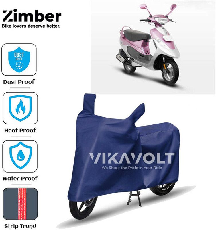 ZIMBER Waterproof Two Wheeler Cover for TVS  (Scooty Pep+, Blue)