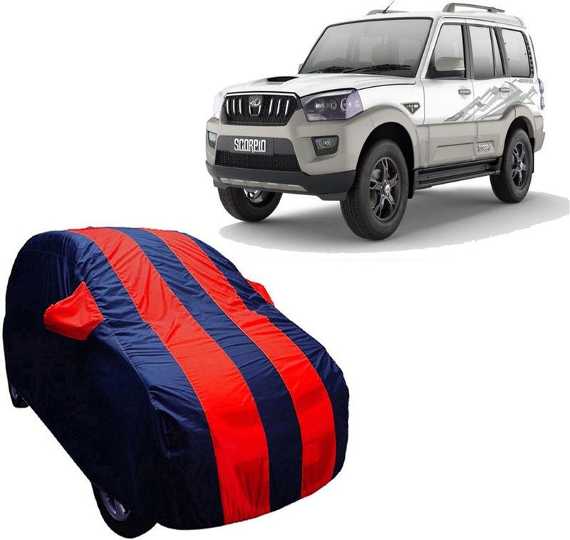 ABS AUTO TREND Car Cover For Mahindra Scorpio (With Mirror Pockets)  (Blue, Red, For 2006, 2007, 2008, 2009 Models)