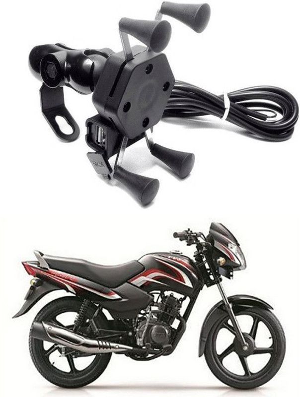 Enfield Works X-Grip Mobile Holder With USB Charger For Bike EW-3295 Bike Mobile Holder  (Black)