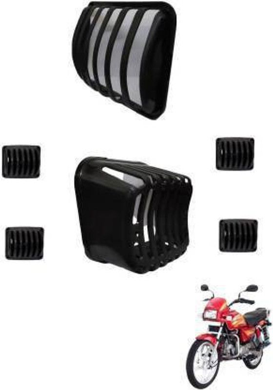 PECULIAR ZONE PZSPLENDERCOMBO6PCBLACK0286 Bike Headlight Grill  (Black)