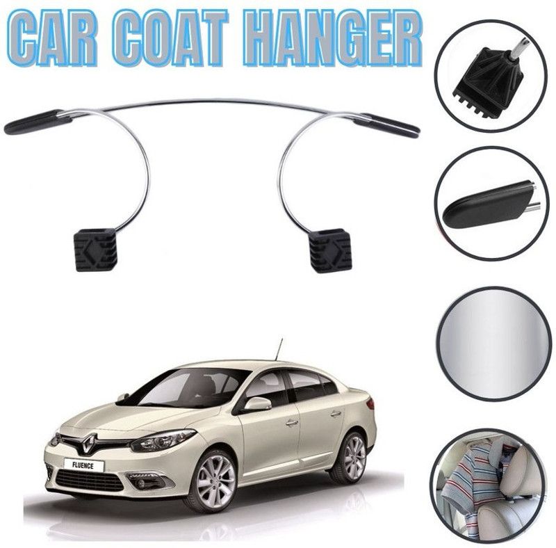 Oshotto Silver Metal Car Coat Hanger For RENAULT-FLUENCE Car Coat Hanger