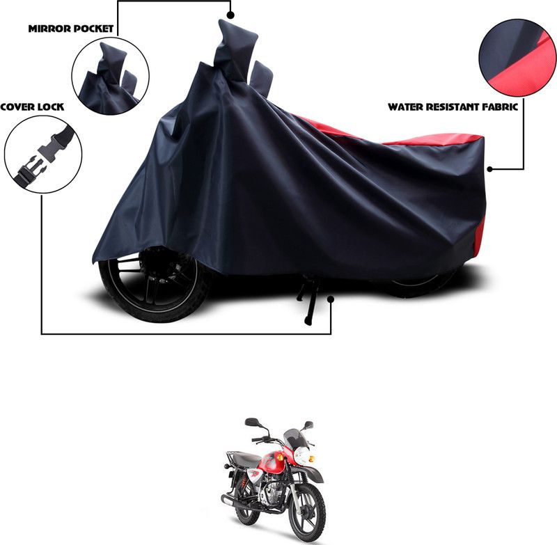 GOSHIV-car and bike accessories Waterproof Two Wheeler Cover for Bajaj  (Boxer BM 150, Black, Red)