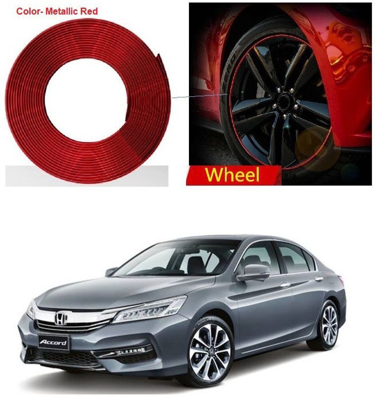 PRTEK Car Beading Exterior Chromium Plated (RED) for Exterior Rim, Grill, Headlight, Back Light, Wheel, Hub, Stickon A19 Car Beading Roll For Grill and Garnish Cover  (5 m)