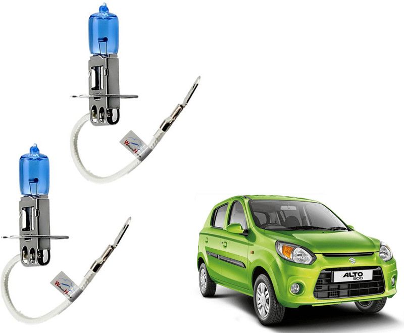 WolkomHome Car H3 halogen headlight Fog lamp bulb 12V - 100W 5000K Cool Blue Ultimate White for Maruti Suzuki Alto 800-2016 Headlight Car Halogen for Maruti Suzuki (12 V, 100 W)  (Alto 800, Pack of 2)