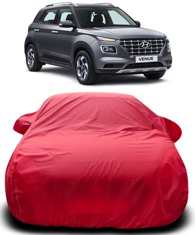 CoNNexXxionS Car Cover For Hyundai Venue (With Mirror Pockets)  (Red)
