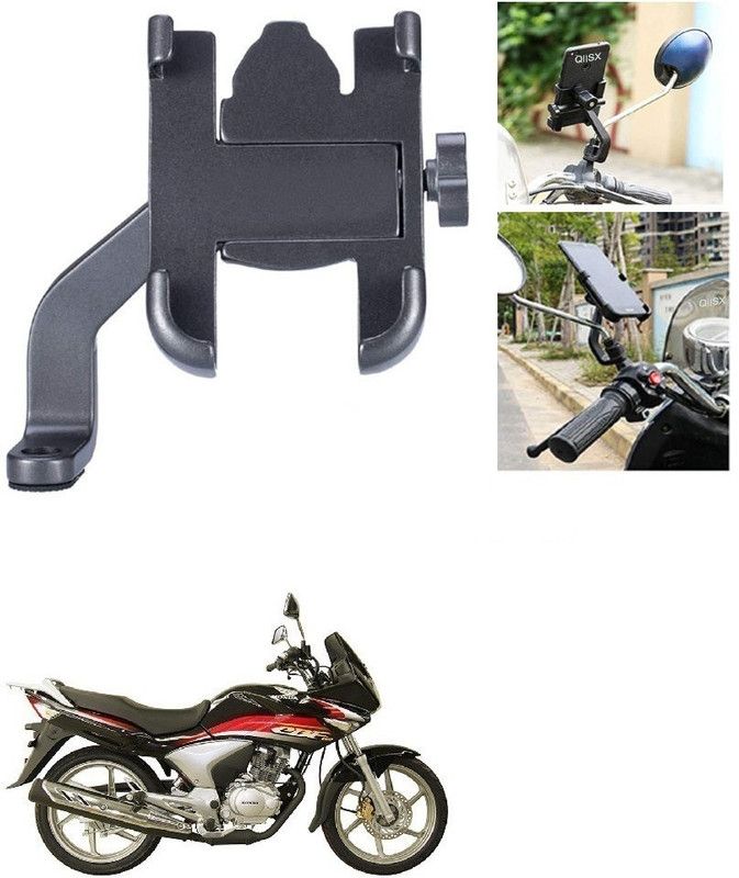 Qiisx Mirror Fitting Metal Mobile Holder For Honda CBF150 Bike Mobile Holder  (Black)