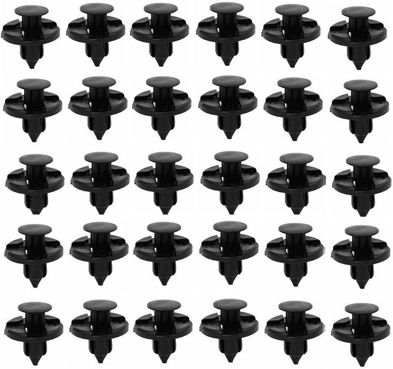 BerlinWall Car Push-Type bumper cord lock Nylon Fasteners Retainer Automotive snaps nail (Screw) Pack of 30 Fastener  (Push Lock)