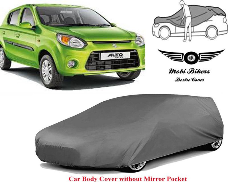 mobibikerz Car Cover For Maruti Alto 800 LXI Petrol (Without Mirror Pockets)  (Grey)