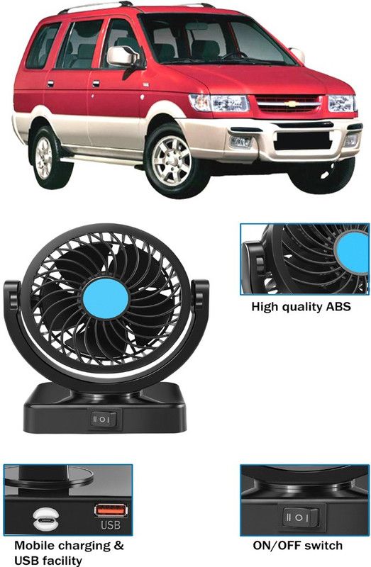 Amulite Car Fan With USB Charging 360 Degree Rotatable Fan-G-091 Car Interior Fan  (12 V)