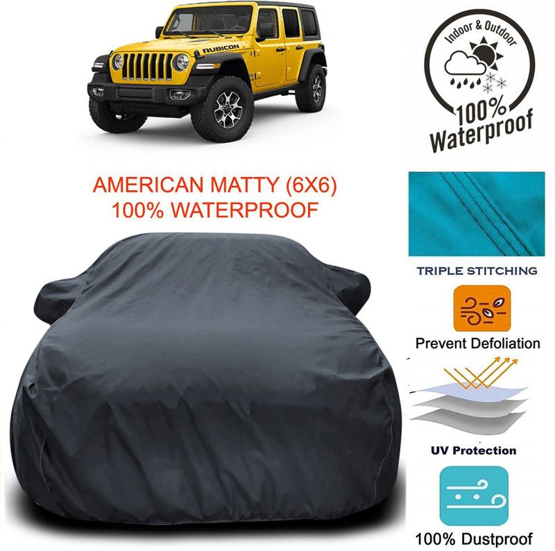 Dvis Car Cover For Jeep Wrangler (With Mirror Pockets)  (Grey)