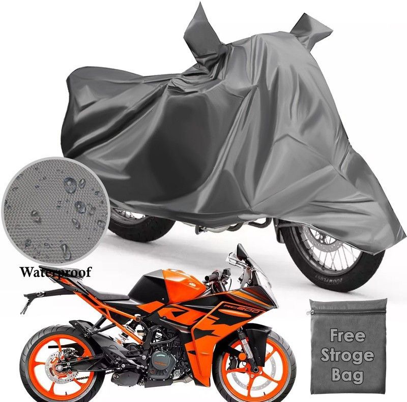 Atoray Waterproof Two Wheeler Cover for KTM  (RC 200, Grey)