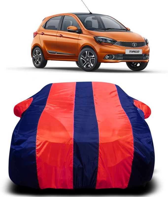 AUTOGARH Car Cover For Tata Tiago (With Mirror Pockets)  (Red, Blue)