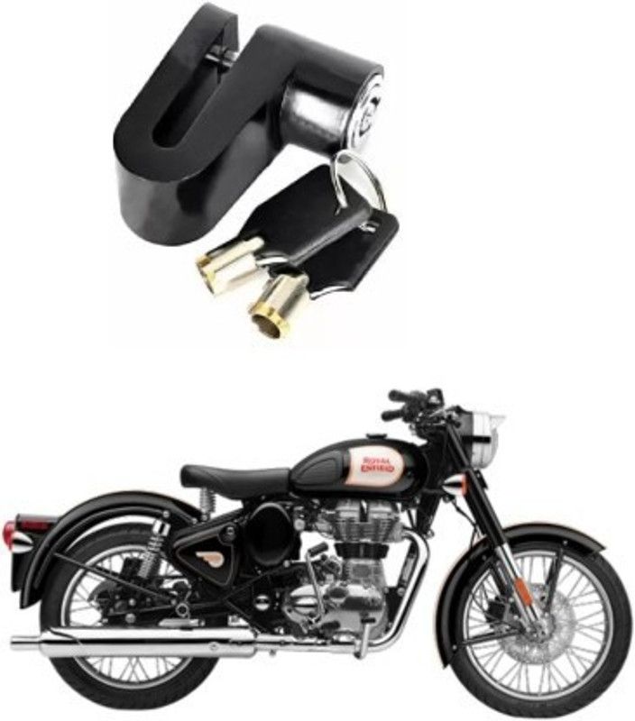 Giinix Heavy Steel Disc Break Security Lock Disc Lock For Royal Enfield 350 Disc Lock  (Black)