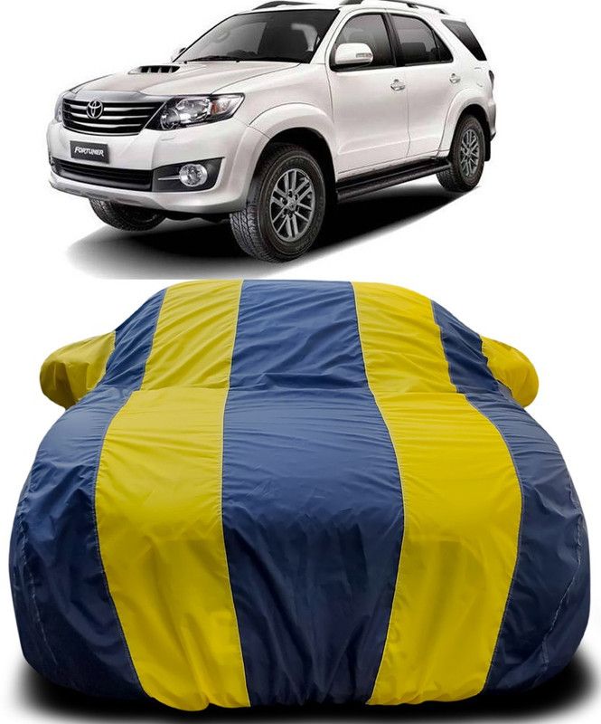 MoTRoX Car Cover For Toyota Fortuner Old (With Mirror Pockets)  (Blue, Yellow)